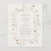 Budget Boho Wildflower Wedding Uitnodiging (Voorkant)