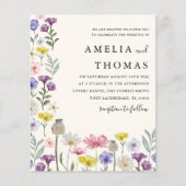 Budget Boho Wildflower Wedding Uitnodiging (Voorkant)