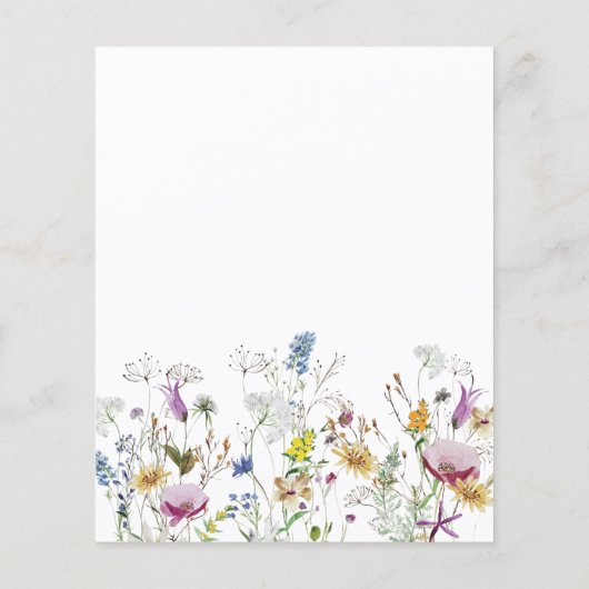 Budget Boho Wildflowers Uitnodiging (Achterkant)