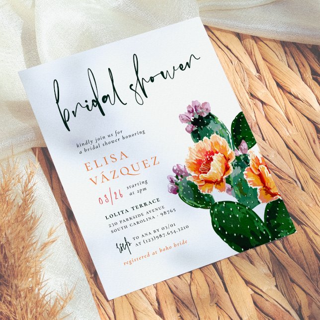 Budget Boho Woestijn Cactus & Bloemen Bruidsdouche (Creator heeft geüpload)