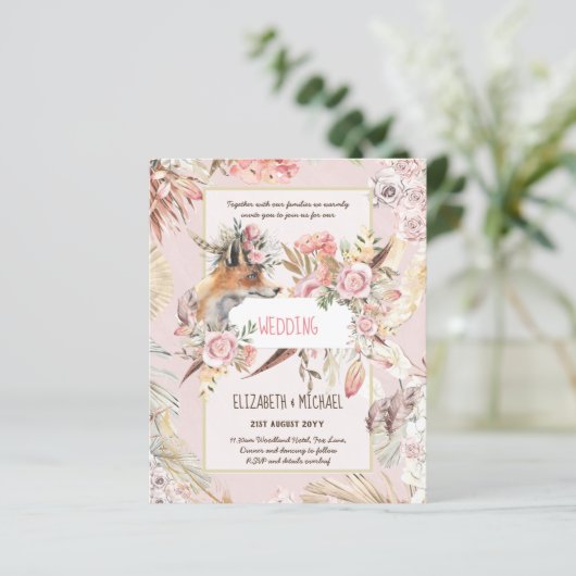 BUDGET Boho Woodland FOX Floral Wedding Modern (Staand voorkant)