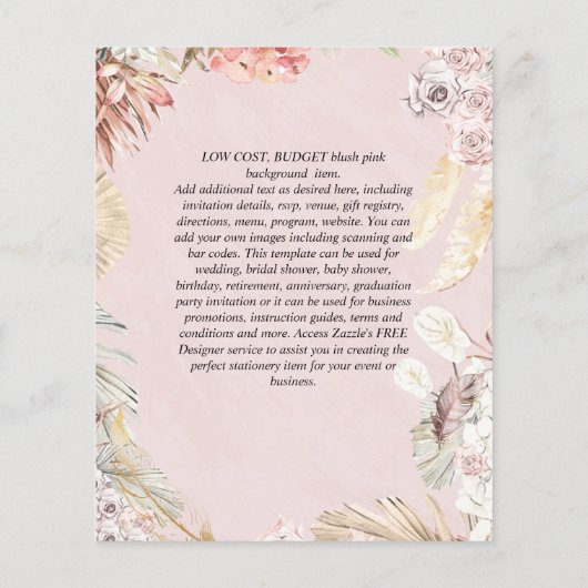 BUDGET Boho Woodland FOX Floral Wedding Modern (Achterkant)