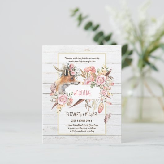 BUDGET Boho Woodland FOX Floral Wedding Modern (Staand voorkant)