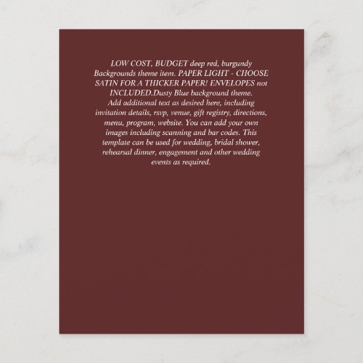 BUDGET Boho Woodland FOX Floral Wedding Modern (Achterkant)