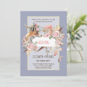 BUDGET Boho Woodland FOX Floral Wedding Modern Kaart (Staand voorkant)