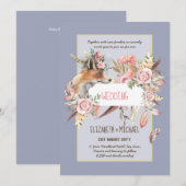 BUDGET Boho Woodland FOX Floral Wedding Modern Kaart (Voorkant / Achterkant)