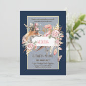 BUDGET Boho Woodland FOX Floral Wedding Modern Kaart (Staand voorkant)