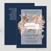 BUDGET Boho Woodland FOX Floral Wedding Modern Kaart (Voorkant / Achterkant)