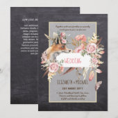 BUDGET Boho Woodland FOX Floral Wedding Modern Kaart (Voorkant / Achterkant)