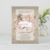 BUDGET Boho Woodland VOS Bloemige Trouw Moderne Kaart (Staand voorkant)