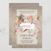 BUDGET Boho Woodland VOS Bloemige Trouw Moderne Kaart (Voorkant / Achterkant)