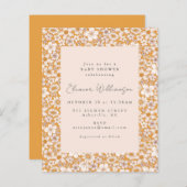 Budget Boho Yellow Floral Baby shower Uitnodiging (Voorkant / Achterkant)