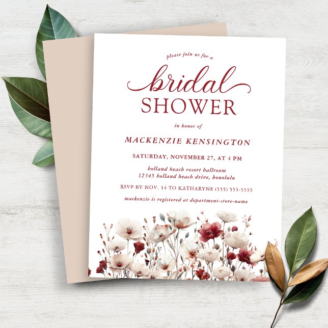 BUDGET Boho Zomer Herfst Wildflower Vrijgezellenfe (BUDGET Boho Summer Fall Wildflower Bridal Shower Invitation)