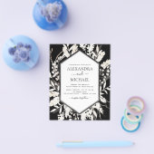 Budget Boho Zwart Beige Botanische Trouwdag Flyer (Enkel)