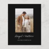 Budget Boho Zwart en Wit Trouwuitnodiging Flyer (Achterkant)