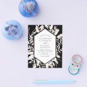 Budget Boho Zwarte Botanische Trouw Uitnodiging Flyer (Enkel)