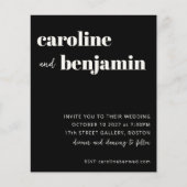 Budget Bold Black Modern Wedding Invitation (Voorkant)