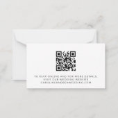 Budget Bold Black White RSVP QR Code Website Notitiekaartje (Achterkant)