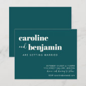 Budget Bold Emerald Chic Modern Wedding Invite (Voorkant / Achterkant)