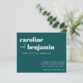 Budget Bold Emerald Chic Modern Wedding Invite (Staand voorkant)