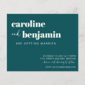 Budget Bold Emerald Chic Modern Wedding Invite (Voorkant)