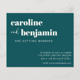 Budget Bold Emerald Chic Modern Wedding Invite