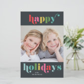 Budget Bold en Bright Photo Happy Holiday Kaart (Staand voorkant)