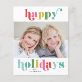 Budget Bold en Bright Photo Happy Holiday Kaart (Voorkant)