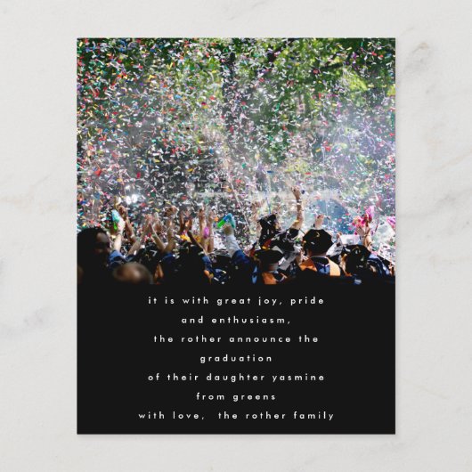 Budget Bold Gold Foil AFSTUDEERDER Foto aankondigi (Achterkant)