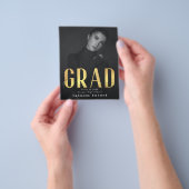 Budget Bold Gold Foil AFSTUDEERDER Foto aankondigi Flyer (Hand)