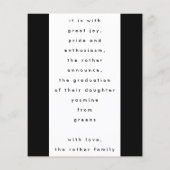 Budget Bold Gold Foil AFSTUDEERDER Foto aankondigi Flyer (Achterkant)