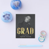 Budget Bold Gold Foil AFSTUDEERDER Foto aankondigi Flyer (Enkel)