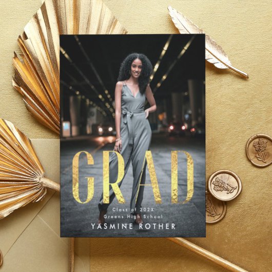 Budget Bold Gold Foil AFSTUDEERDER Foto koninklijk Flyer