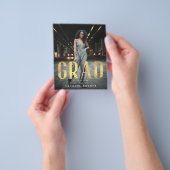 Budget Bold Gold Foil AFSTUDEERDER Foto koninklijk Flyer (Hand)