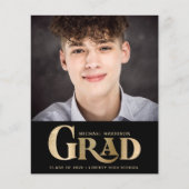 Budget Bold Gold Type Photo Black Afstuderen (Voorkant)