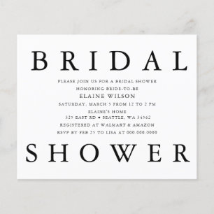 Budget Bold Letter Moderne Bridal Shower