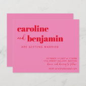 Budget Bold Pink Red Modern Weddenschap (Voorkant / Achterkant)