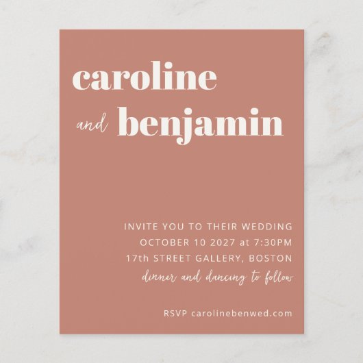 Budget Bold Terracotta Modern Wedding (Voorkant)