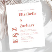 Budget Bold Terracotta Typography Wedding Invite