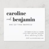 Budget Bold White Chic Modern Wedding Invitation (Voorkant)