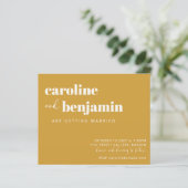 Budget Bold Yellow Chic Modern Wedding Invite (Staand voorkant)