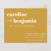 Budget Bold Yellow Chic Modern Wedding Invite (Voorkant)