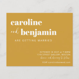 Budget Bold Yellow Chic Modern Wedding Invite