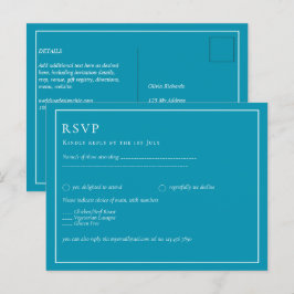 BUDGET Bondi Blau Monochroom Trouwen Briefkaart