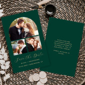 Budget Boog 3-Foto Collage Groen Save the Date