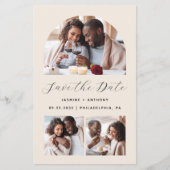 Budget Boog 4-Foto Beige Save the Date (Voorkant)