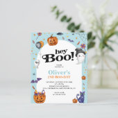 BUDGET Boog Blauw Hey Boo Halloween Kids Verjaarda (Staand voorkant)