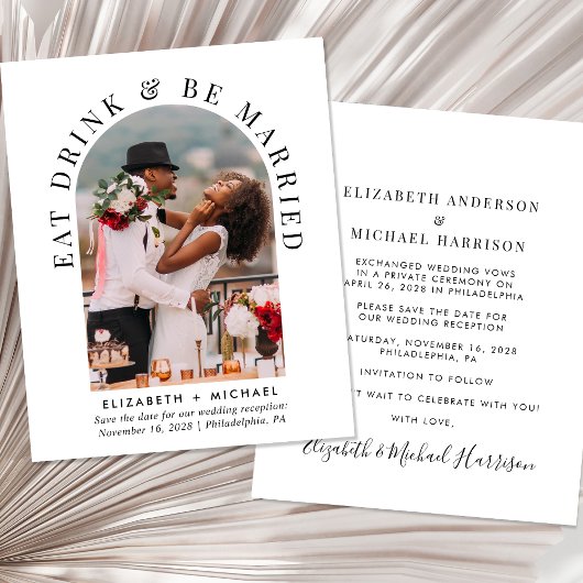 Budget Boog Foto Bruiloft Receptie Save The Date