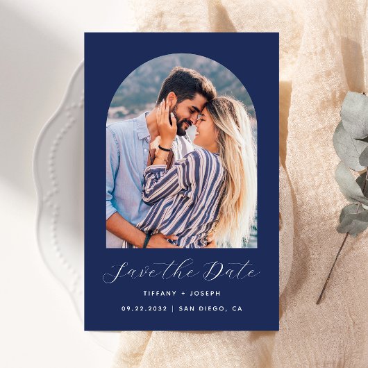 Budget Boog Foto Marine Blauw Save the Date