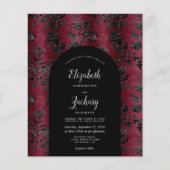 Budget Boog Moody Bordeaux Zwart QR Code Trouwen (Voorkant)